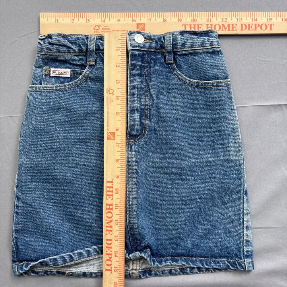 Vintage Guess USA Denim Mini Skirt High Waisted Medium Wash Blue Size‎ 12 Girls
